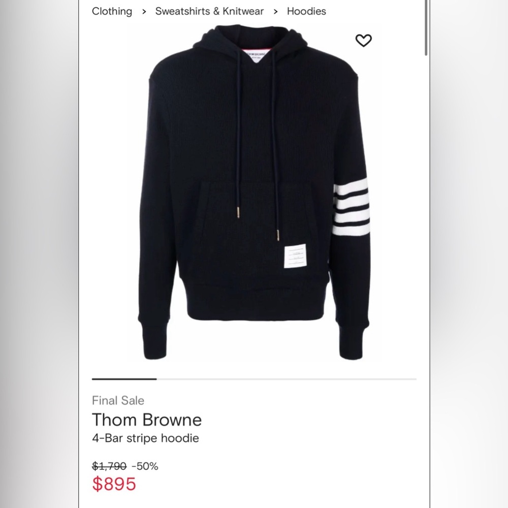 Thom Browne Navy Hoodie
